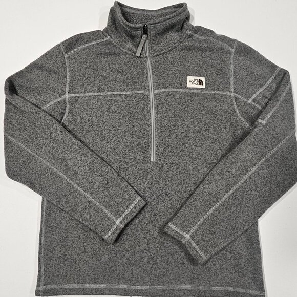 The North Face Men’s Gray Fleece Quarter Zip Pullover Sweater M - Picture 1 of 7